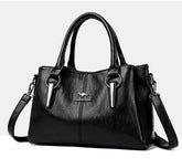 حقيبة يد نسائية كبيرة الحجم بمساحات منظمة لون اسود - KSA